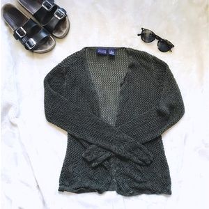 💚green knit cardigan